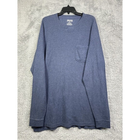 Duluth Trading Co Thermal Mens XLT Blue Waffle Knit Pocket Long Sleeve Shirt - Picture 1 of 6